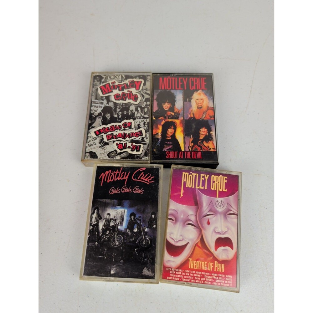 MOTLEY CRUE- Cassette Tape Lot of 4 theatre art of pain girls girls girls Shout